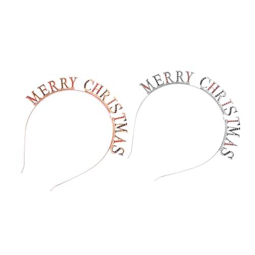 TOYZFRIENDY 2 Stück Teiliges Weihnachts Haarreifen aus Langlebiger Legierung mit Funkelnden Strasssteinen Besetzte Buchstaben Krone Passende für Damen und Mädchen für Partys und Familienfeiern von TOYZFRIENDY