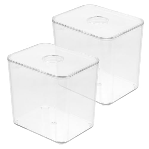 TOYZFRIENDY 2 Stück Transparent Stapelbare Kosmetik aufbewahrungsbox mit Deckel Kompakt Platzsparend Klarer Organizer für Wattepads Wattestäbchen und Hautpflegeprodukte für Schreibtisch und TOYZFRIENDY 2 Stück Transparent Stapelbare Kosmetik aufbewahrungsbox mit Deckel Kompakt Platzsparend Klarer Organizer für Wattepads Wattestäbchen und Hautpflegeprodukte für Schreibtisch und von TOYZFRIENDY
