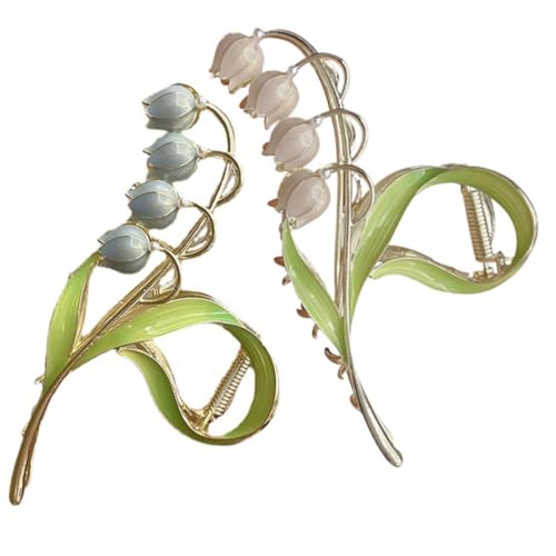 TOYZFRIENDY 2 Stück Tulpen Blüten Haarklammern für Dickes Haar Starke Flexibilität Langlebige Haarkralle in Stilvollen und Hellblau Haarschonend und Vielseitig Kombinierbar für Damen und von TOYZFRIENDY