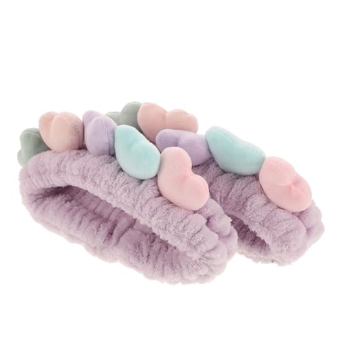 TOYZFRIENDY 2 Stück Verstellbare Waschgesicht Haarbänder mit Herzen Elastische Spa Stirnbänder für Damen Leichtes Langlebiges Haarband zum Make up Waschen Yoga und Täglicher Anwendung von TOYZFRIENDY
