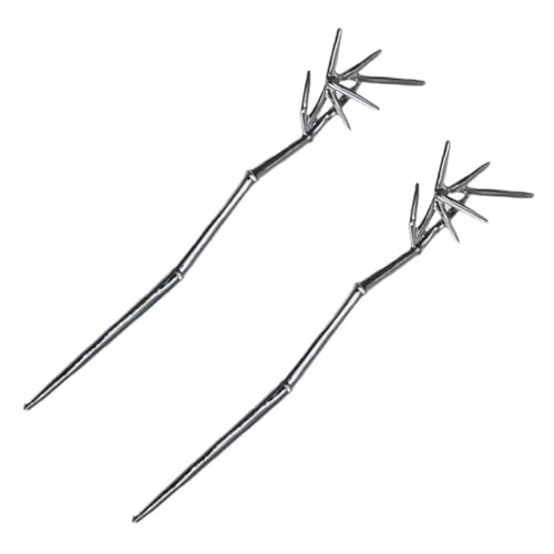 TOYZFRIENDY 2 Stück Vintage Chinesische Haarnadeln aus Korrosionsbeständigem Metall Leicht und Glatt für Starken Griff bei Dicken Haaren Traditioneller Haarschmuck für Damen für Alltag von TOYZFRIENDY