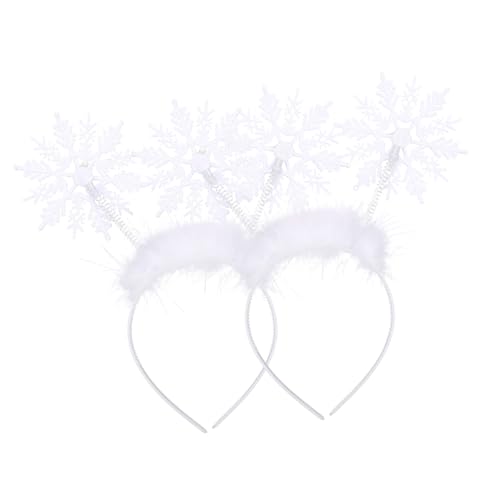 TOYZFRIENDY 2 Stück Weihnachtliche Schneeflocken Haarschmuck Delikater Weißer Haarreif für Party Langlebiges Resin Stilvoller Haarschmuck für Mädchen Damen von TOYZFRIENDY