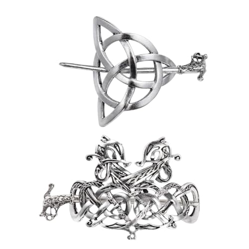 TOYZFRIENDY 2 Viking Haarnadeln Keltischer Knoten Haarschmuck aus Langlebiger Metalllegierung für Damen Vielseitige Haarspangen für Zöpfe Hochsteckfrisuren Party und Alltag von TOYZFRIENDY