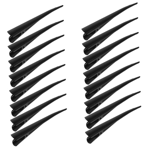 TOYZFRIENDY 20 Stück Teiliges Metallischer Damen-Haarklammern in Mattem Schwarz Spitz Zulaufende Duckbill-form Fester Sitz für Vielseitige Diy-frisuren Leichte Styling-accessoires für Alltag von TOYZFRIENDY