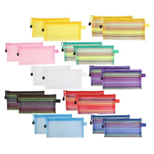 TOYZFRIENDY 20 Stück Teiliges Multifunktionales Verschleißfestes Federmäppchen mit Reißverschluss Große Kapazität Stifttasche für Schule und Büro Tragbare Praktische Zufällige Zufällige Farbe von TOYZFRIENDY