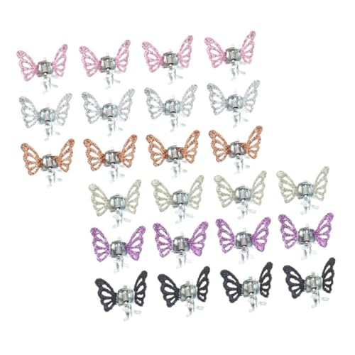TOYZFRIENDY 24 Stück Teiliges Mini Haarklammern Schmetterling Design aus Langlebiger Legierung Kleine Haarkralle für Mädchen und Frauen Leicht Tragbar und Komfortabel für Verschiedene von TOYZFRIENDY