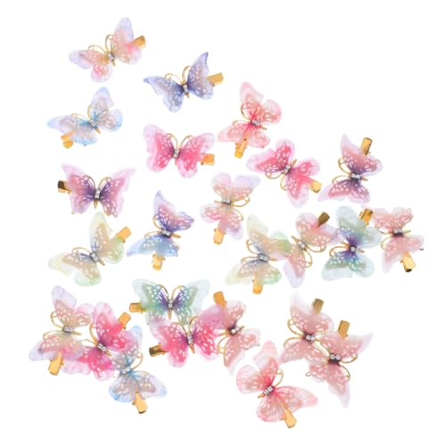 TOYZFRIENDY 24 Stück Teiliges Schmetterling Haarspangen für Mädchen Kleine Bunte Haarschmuck Clips Rutschfest und Schonend Geeignet für Junge Mädchen Kleinkinder Teens und Frauen Party und von TOYZFRIENDY