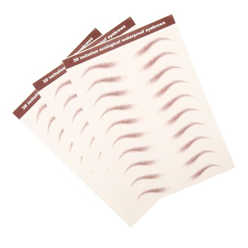 TOYZFRIENDY 3 Blätter Braune Augenbrauen Sticker Peel Off Eyebrow Transfers Für Unregelmäßige Augenbrauen Natürliche Formung Pflege von TOYZFRIENDY