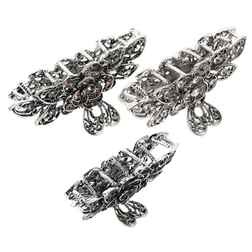 TOYZFRIENDY 3 Stück Große Haarklammer aus Robustem Metalllegierung mit Funkelnden Strasssteinen Retro Stil für Dickes Haar Starker Rutschfest Eleganter Look für Damen und Mädchen von TOYZFRIENDY