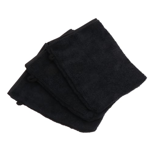 TOYZFRIENDY 3 Stück Mikrofaser Make Up Entferner Handschuhe Sanftes Wiederverwendbares Beauty Waschhandschuh für Gesicht Augen Make Up und Porentiefe Reinigung Praktische Reisegröße Schwarz von TOYZFRIENDY