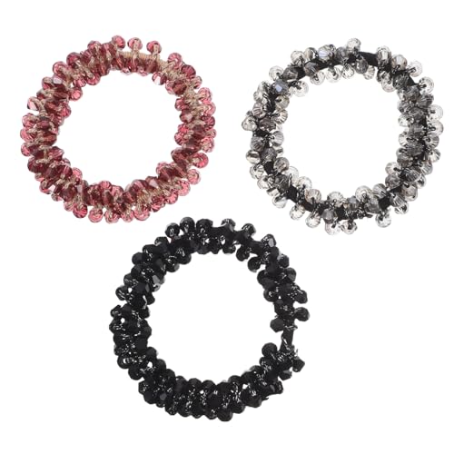 TOYZFRIENDY 3 Stück Strassgürtel Haarzubehörhaarbindungen Strassstirnband Pferdeschwanzhalter für Frauen Mädchen Haarzubehör glitzernde Haargummis süße Haargummis Haarseile für Frauen von TOYZFRIENDY