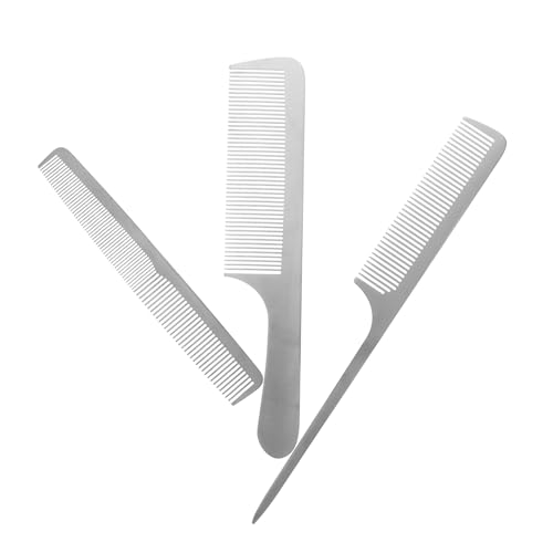 TOYZFRIENDY 3 Stück Teiliges Edelstahl Haarschneidekamm mit Feinen Zähnen Antistatisch Schützend für Geschmeidiges Haar Geeignet für Männer und Frauen Styling Färben Haarschnitt Glattes und von TOYZFRIENDY