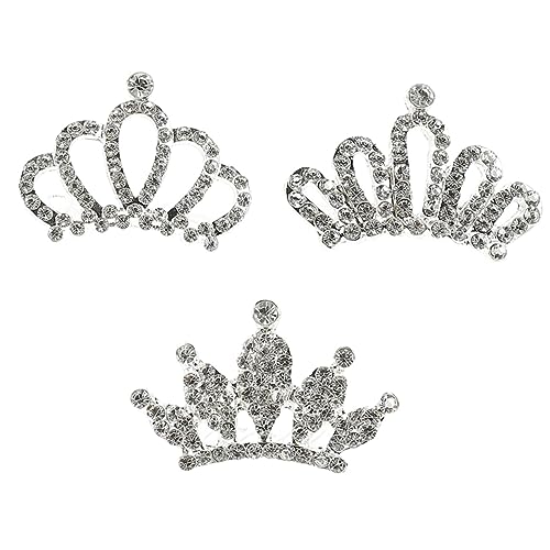 TOYZFRIENDY 3 Stück Teiliges Haarkamm mit Kleinen Strasskronen Kindgerechte Hautfreundliche Tiara Haarschmuck für Mädchen Komfortabel und Funkelnd für Kostümparty Geburtstag und Festliche von TOYZFRIENDY