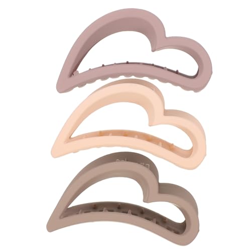 TOYZFRIENDY 3 Stück Teiliges Haarklammern Herzform Große Haarkralle Starker Rutschfest Modisch für Damen Mädchen Vielseitig für Verschiedene Frisuren und Anlässe von TOYZFRIENDY