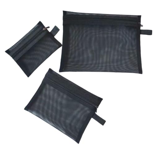 TOYZFRIENDY 3 Stück Teiliges Mesh Reise kosmetiktäschchen mit Reißverschluss Leichte Kompakte Schminktaschen für Damen Vielseitiger Kulturbeutel für Unterwegs Modisches Design für Urlaub und von TOYZFRIENDY