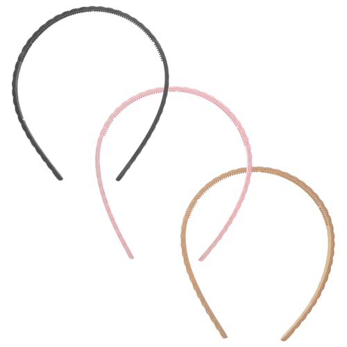 TOYZFRIENDY 3 Stück Teiliges Stirnband Dünnes Haar Geflochtenes Haarband Leichtes Robustes Haar accessoire für Mädchen Modisches Tragbares Kopfband in Khaki Rosa und Schwarz von TOYZFRIENDY