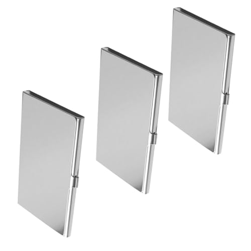 TOYZFRIENDY 3 Stück Visitenkartenhalter Metall Name Card Case für Business Meetings und Konferenzen Großes Fassungsvermögen Modernes Design Leicht zu Tragen Geeignet für Damen und von TOYZFRIENDY
