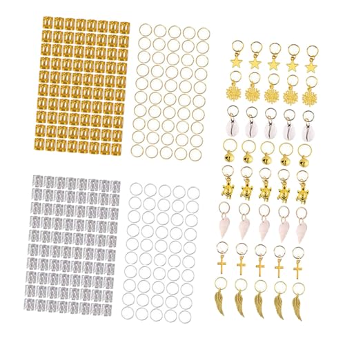 TOYZFRIENDY 305 Stück Teiliges Haarschmuck Dreadlock Perlen und Haarringe aus Metall für Dreadlocks Zöpfe Ponytails und Bartflechten Farbenfrohe DIY Haar Accessoires für Damen und Herren von TOYZFRIENDY