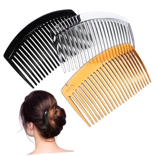 TOYZFRIENDY 36 Stück Teiliges Haarkamm für Frauen Französische Seitliche Haarkämme aus Stabilem Kunststoff Vielseitige Haarspangen Schwarz Transparent und Schildpatt zum Hochstecken und von TOYZFRIENDY