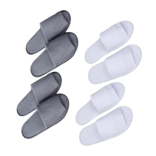 TOYZFRIENDY 4 Paare Herren Einweg Faltbare Reiseslipper Offene Zehen Hotel Hausschuhe Leicht und Atmungsaktiv Komfortabel für Gäste und Zuhause Weiß und von TOYZFRIENDY