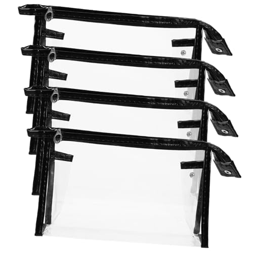 TOYZFRIENDY 4 Stck Teiliges Transparentes Makeup Bag Leichte Tragbare Kosmetiktasche mit Robustem Reißverschluss Wasserdichter Kulturbeutel für Damen Vielseitiger Reise Toilettenartikel von TOYZFRIENDY