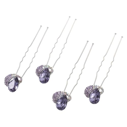 TOYZFRIENDY 4 Stck Teiliges U förmige Metall Haarspangen mit Funkelnden Strasssteinen für Hochzeit Braut Haarschmuck Eleganter Haarnadeln Schmuck für Damen und Besondere Anlässe von TOYZFRIENDY