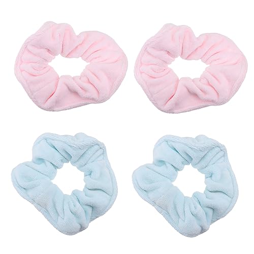 TOYZFRIENDY 4 Stück Mikrofaser Haargummis für Nasses Haar Absorbierende Scrunchies für und Mädchen zum Trocknen und Stylen und Blau von TOYZFRIENDY