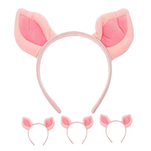TOYZFRIENDY 4 Stück Plüsch Schweineohren Haarreif Teiliges Kuscheliges Tier Stirnband Weiches Material Bequem Für Karneval Halloween Cosplay Party Für Erwachsene von TOYZFRIENDY