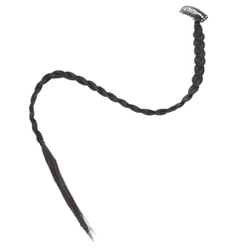 TOYZFRIENDY 4 Stück Teiliges Geflochtenes Pferdeschwanz Haarteil für Damen Synthetische Ponytail Extensions in Natürlichem Braun schwarz Leichter Clip Weich und Bequem für Party Cosplay und von TOYZFRIENDY