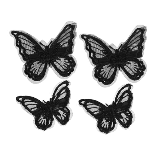 TOYZFRIENDY 4 Stück Teiliges Gestickte Spitzen Schmetterlings Haarspangen für Mädchen Haarschmuck Clips mit Sicherem Griff Vielseitig Einsetzbar für Geburtstage und Hochzeiten von TOYZFRIENDY