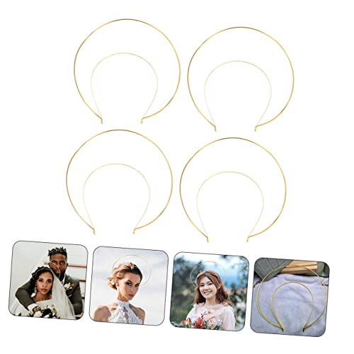 TOYZFRIENDY 4 Stück Teiliges Goldfarbenes Doppel kronen haarband Eleganter Party haarschmuck für Mädchen Vielseitiges DIY Stirnband für Hochzeiten Bankette und Festliche Anlässe von TOYZFRIENDY