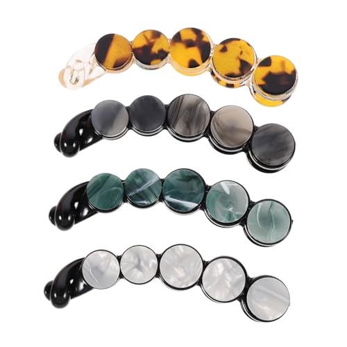 TOYZFRIENDY 4 Stück Teiliges Runde Haarklammern aus Acetat Stilvolle Haarspangen für Frauen und Mädchen Modisches Haarschmuck Accessoire Geeignet für Partys Hochzeiten und Alltag von TOYZFRIENDY