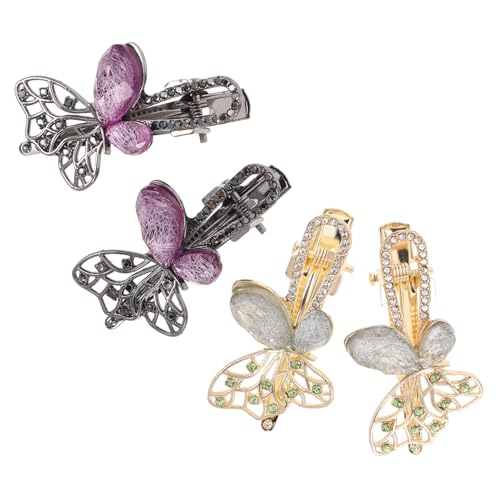 TOYZFRIENDY 4stücke Schmetterlings-haarspangen Mit Strasssteinen Für Damen Französische Haarspangen Haarschmuck Für Besondere Anlässe Und Täglichen Gebrauch von TOYZFRIENDY
