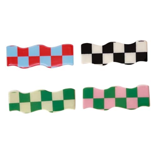 TOYZFRIENDY 4 Stück Teiliges Wellenförmige Plaid Haarspangen Damen Haarklammern Stylisch Eleganter Haarschmuck Für Dünnes Haar Party Alltag Geschenk Zufällige Farbe Zufällige Farbe von TOYZFRIENDY