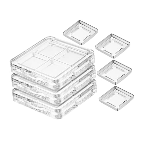 TOYZFRIENDY 4 Stück Transparente Lidschatten Palette Fächer DIY Kosmetikbox Leicht und Kompakt für Reise und Organizer Leere Make up Palette aus Robustem Material zur Individuellen Gestaltung von TOYZFRIENDY