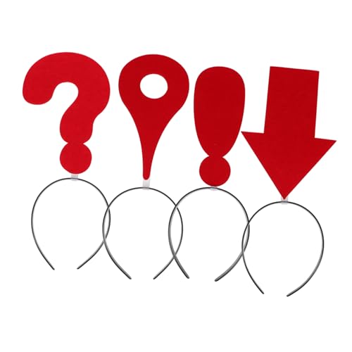 TOYZFRIENDY 4 Stücke Pfeilförmiges Stirnband Lustiger Kopfschmuck Positionspfeil Ausrufezeichen Und Fragezeichen Stirnband Für Damen Und Mädchen Karnevalskopfbedeckung Modisches Stirnband Für von TOYZFRIENDY