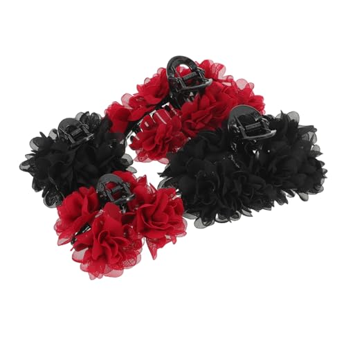 TOYZFRIENDY 4 Teiliges Haarschmuck Set Haaraccessoires Krallenklammern Für Dickes Haar Süße Haarspangen Dekorative Haarspangen Für Frauen Haarnadel Mit Blume Rosenblumen von TOYZFRIENDY