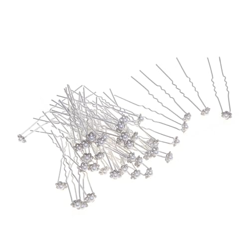 TOYZFRIENDY 40 Stück Teiliges Perlen Haarspangen mit Strassverzierung Dekorative U Förmige Haarklammern für Damen Handgefertigte Blumen Haarnadeln Langlebiger Haarschmuck für Braut und Alltag von TOYZFRIENDY