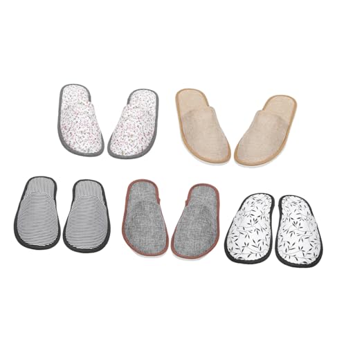 TOYZFRIENDY 5 Paare Rutschfeste Hausschuhe für Damen und Herren Leichte Atmungsaktive Home Slippers Bequem und Portabel Vielseitig Geeignet für Gäste Hotel Spa und Alltag zu Hause von TOYZFRIENDY