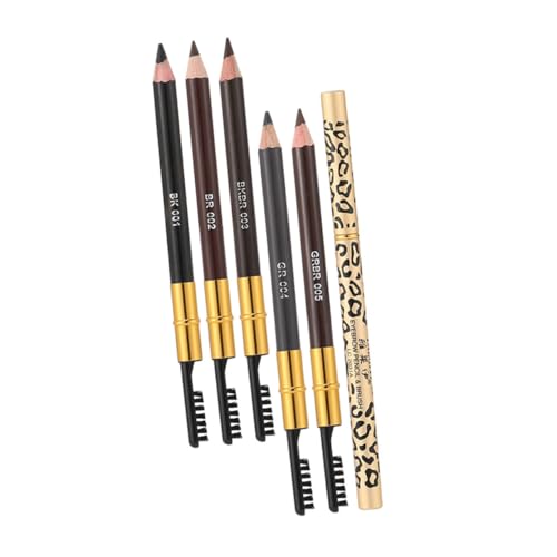 TOYZFRIENDY 5 Stück Teiliges Dual ended Augenbrauenstifte mit Integriertem Pinsel Wasserfester Wischfester Augenbrauenstift für Natürliche Präzise Konturen und Langanhaltendes Make up von TOYZFRIENDY