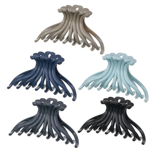 TOYZFRIENDY 5 Stück Teiliges Haarklammern für Mittleres und Dickes Haar Ergonomische Chrysanthemen krallenclips in Neutralen Farben Starker Halt für Damen Vielseitig für Alltag und Party von TOYZFRIENDY