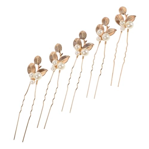 TOYZFRIENDY 5 Stück Teiliges Handgefertigter Goldener Perlen haarnadeln mit Luxuriösem Blattdesign Vintage Haarschmuck für Damen für Hochzeiten Partys und Besondere Anlässe von TOYZFRIENDY