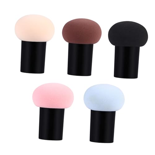 TOYZFRIENDY 5 Stück Teiliges Mushroom Shape Makeup Schwämme Trocken und Feucht Anwendbar Lose Puderquaste Flexibler Foundation Puff für Gleichmäßigen Teint Langlebig und Platzsparend für von TOYZFRIENDY