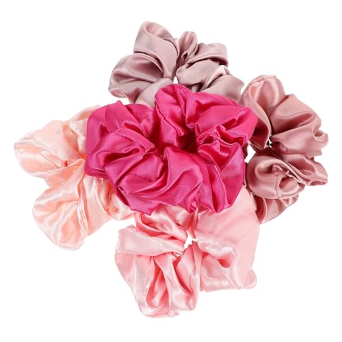 TOYZFRIENDY 5 Stück Teiliges Satin Haargummi für Mädchen Weiche Elastische Scrunchies aus Seidigem Satin Großer Farbenfrohe Haarschleifen für Dicken Haaransatz und Sanften Griff bei Alltag von TOYZFRIENDY