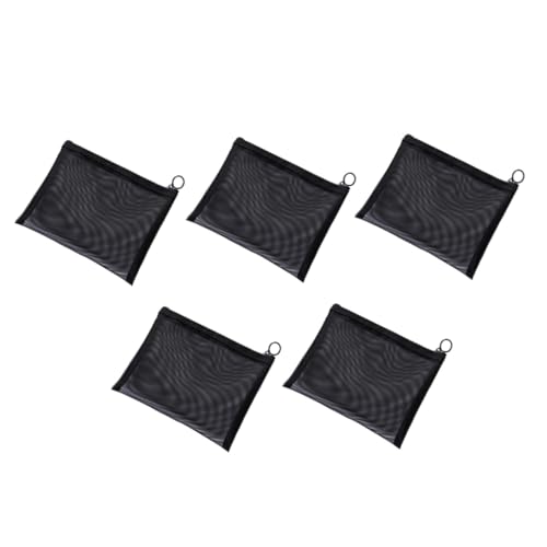 TOYZFRIENDY 5 Stück Teiliges Schwarze Kosmetik Organizer Taschen aus Atmungsaktivem Mesh Mittelgroße Make up Aufbewahrungstaschen mit Reißverschluss Praktische Reise Toilettenartikel Tasche von TOYZFRIENDY
