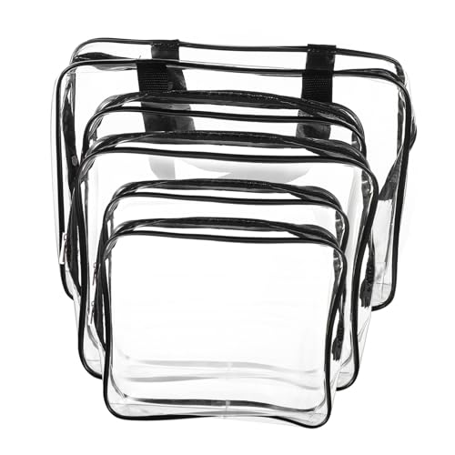 TOYZFRIENDY 5 Stück Teiliges Transparenter Wasserdichter Kulturbeutel mit Reißverschluss Leichte Kosmetiktaschen für Damen als Reise Organizer für Make up Toilettenartikel Babybedarf von TOYZFRIENDY