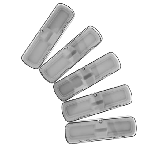 TOYZFRIENDY 5 Stück Teiliges Transparentes Pen-Storage- Rechteckige Kunststoff-einzelfach-aufbewahrungsbox für Füller Stifte und Bürobedarf Bruchsicher Platzsparend für Schule und Büro von TOYZFRIENDY