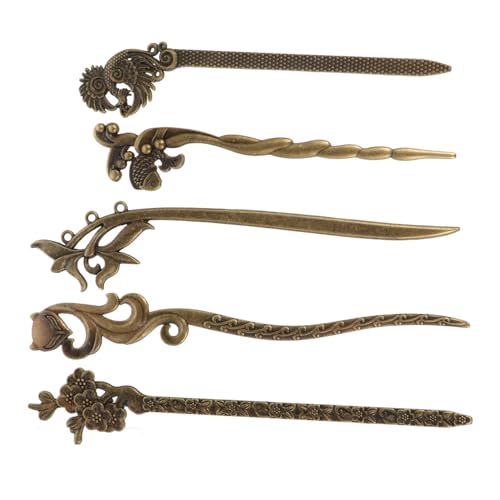 TOYZFRIENDY 5 Stück Teiliges Vintage Haarschmuck Retro Haarnadeln Antike Chinesische Haarstäbchen Klassisch Eleganter Kopfschmuck für Mädchen Hochzeit und Traditionelle Anlässe von TOYZFRIENDY