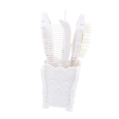 TOYZFRIENDY 5 Stück Vintage Teiliges Salon Haarbürsten und Kammset mit Dekorativem Spiegel und Aufbewahrungshalter für Makeup Schmuck und Schreibtischorganisation für Mädchen und Begleiter von TOYZFRIENDY