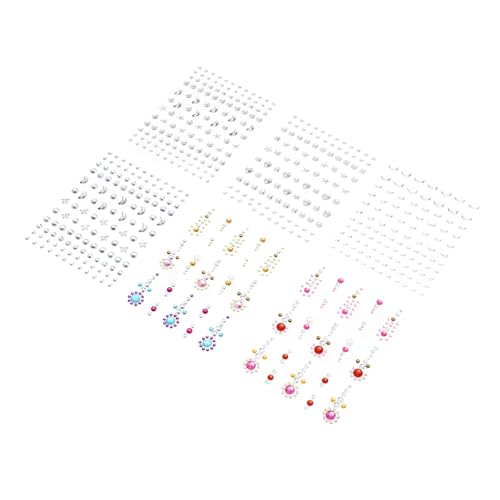 TOYZFRIENDY 6 Blätter Wasserdichte Selbstklebende Acryl Gesichtssteine Strass Aufkleber für Party Make up Vielseitige Augenbrauen Stirn dekoration Hautfreundliche Glitzernde Schmucksteine von TOYZFRIENDY